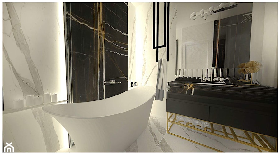 Projekt apartamentu 90m2 w Warszawie - Łazienka, styl nowoczesny - zdjęcie od Interior Maker wnętrza