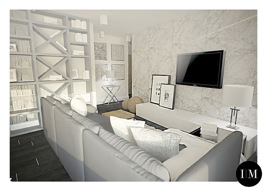 Projekt apartamentu 70m2 w Białymstoku - Salon, styl nowoczesny - zdjęcie od Interior Maker wnętrza