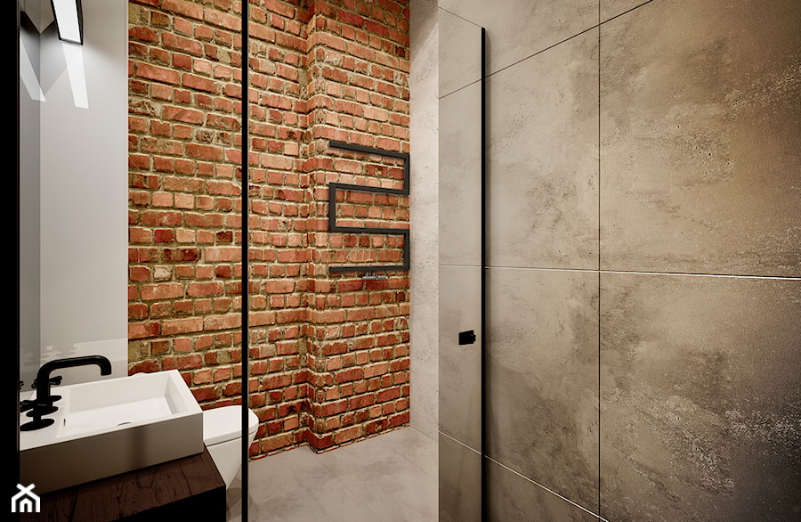 Łazienka w stylu loft - Mała bez okna łazienka, styl industrialny - zdjęcie od Beautiful Minds Projektowanie Wnętrz
