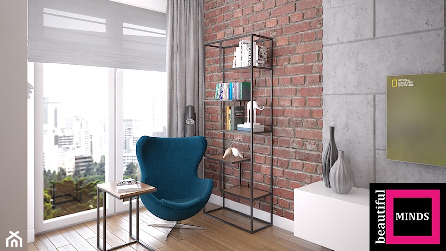 Apartament w sercu Warszawy - Mały szary salon, styl nowoczesny - zdjęcie od Beautiful Minds Projektowanie Wnętrz