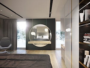 Nowoczesna sypialnia z garderobą - zdjęcie od Beautiful Minds Projektowanie Wnętrz