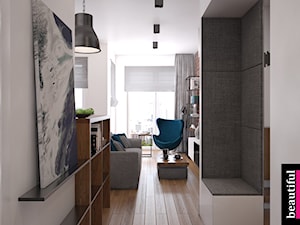 Apartament w sercu Warszawy - Średni biały hol / przedpokój, styl nowoczesny - zdjęcie od Beautiful Minds Projektowanie Wnętrz