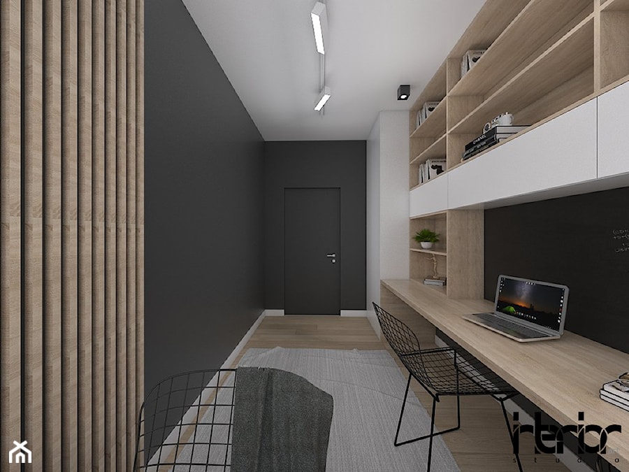 Projekt apartamentu z lustrem w jadalni - Biuro, styl nowoczesny - zdjęcie od interior art studio