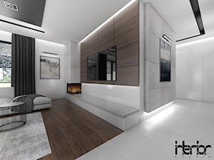 Dom z ciemnym drewnem - Salon, styl nowoczesny - zdjęcie od interior art studio