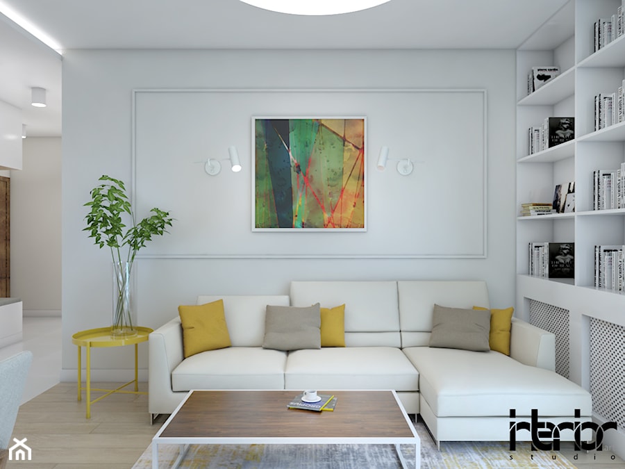 Jasny skandynawski apartament - Salon, styl skandynawski - zdjęcie od interior art studio