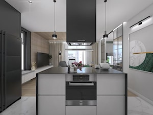 Projekt apartamentu w Warszawie - Kuchnia, styl nowoczesny - zdjęcie od interior art studio