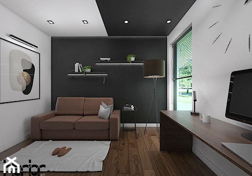 Dom z ciemnym drewnem - Biuro, styl nowoczesny - zdjęcie od interior art studio