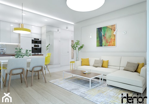 Jasny skandynawski apartament - Salon, styl skandynawski - zdjęcie od interior art studio