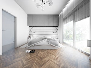 Dom z elementami miedzi i złota - Duża biała sypialnia, styl nowoczesny - zdjęcie od interior art studio