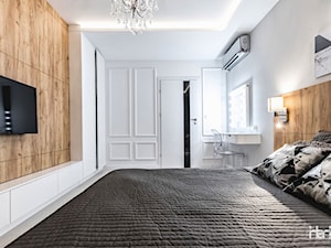 Sesja zdjęciowa Apartamentu Metropolitan Park - Średnia biała sypialnia, styl glamour - zdjęcie od interior art studio