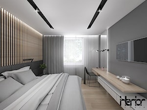 Projekt apartamentu z lustrem w jadalni - Sypialnia, styl nowoczesny - zdjęcie od interior art studio