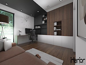 Dom z ciemnym drewnem - Biuro, styl nowoczesny - zdjęcie od interior art studio
