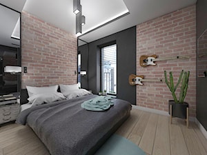 Apartament z industrialną nutą - Sypialnia, styl industrialny - zdjęcie od interior art studio