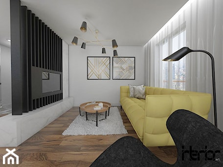 Aranżacje wnętrz - Salon: Apartament Żerań - Salon, styl nowoczesny - interior art studio. Przeglądaj, dodawaj i zapisuj najlepsze zdjęcia, pomysły i inspiracje designerskie. W bazie mamy już prawie milion fotografii!