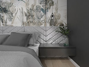 Projekt apartamentu w Warszawie - Mała czarna sypialnia, styl nowoczesny - zdjęcie od interior art studio