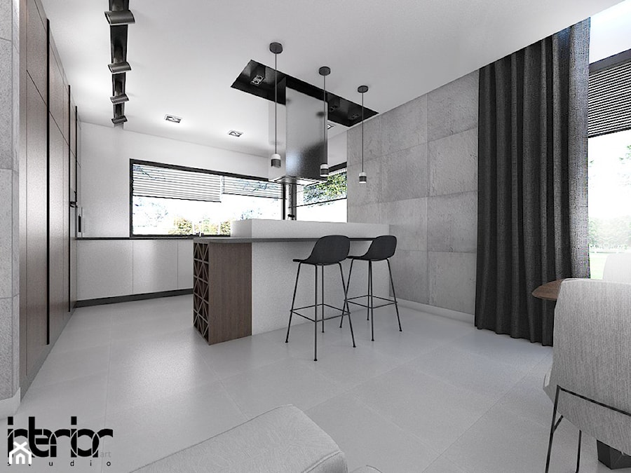 Dom z ciemnym drewnem - Kuchnia, styl nowoczesny - zdjęcie od interior art studio