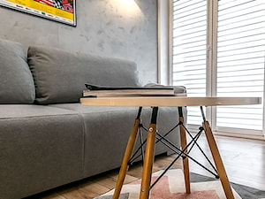 Apartament Szewska w Lublinie - Mały biały szary salon, styl minimalistyczny - zdjęcie od interior art studio