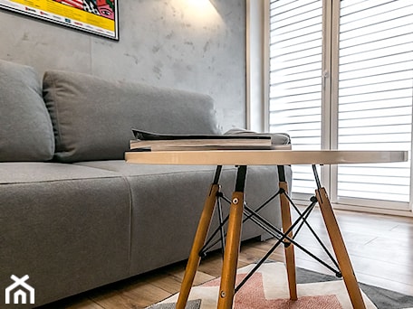 Aranżacje wnętrz - Salon: Apartament Szewska w Lublinie - Mały biały szary salon, styl minimalistyczny - interior art studio. Przeglądaj, dodawaj i zapisuj najlepsze zdjęcia, pomysły i inspiracje designerskie. W bazie mamy już prawie milion fotografii!