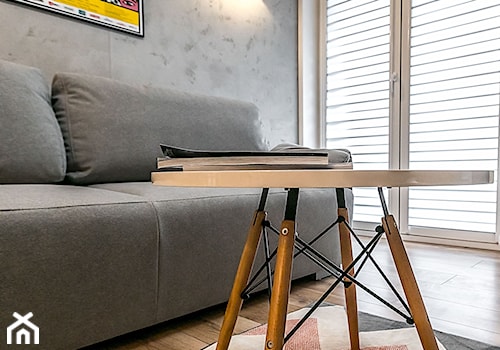 Apartament Szewska w Lublinie - Mały biały szary salon, styl minimalistyczny - zdjęcie od interior art studio