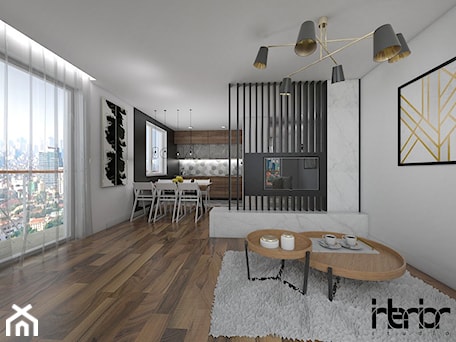 Aranżacje wnętrz - Salon: Apartament Żerań - Salon, styl nowoczesny - interior art studio. Przeglądaj, dodawaj i zapisuj najlepsze zdjęcia, pomysły i inspiracje designerskie. W bazie mamy już prawie milion fotografii!