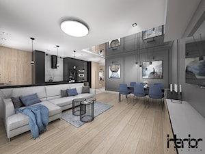 Projekt apartamentu z lustrem w jadalni - Salon, styl nowoczesny - zdjęcie od interior art studio