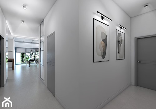Dom z elementami miedzi i złota - Duży szary hol / przedpokój, styl nowoczesny - zdjęcie od interior art studio