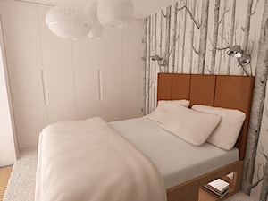Dom w Ząbkach - Mała beżowa sypialnia, styl skandynawski - zdjęcie od ESTU architektura wnętrz