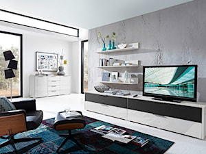 Median - Średni biały szary salon, styl nowoczesny - zdjęcie od Black Red White