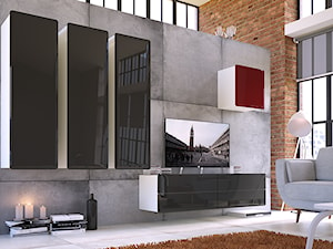 Possi Light - Średni duży salon, styl industrialny - zdjęcie od Black Red White
