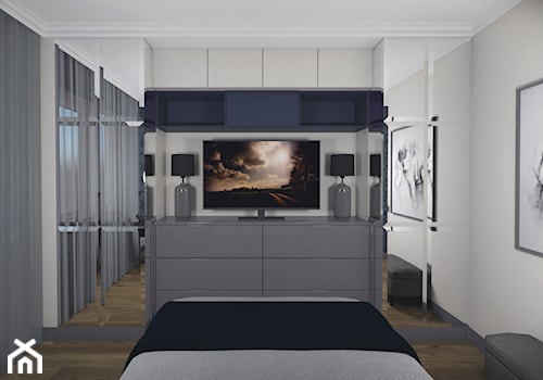 Nowe oblicze - Średnia beżowa sypialnia, styl nowoczesny - zdjęcie od studio m Katarzyna Kosieradzka