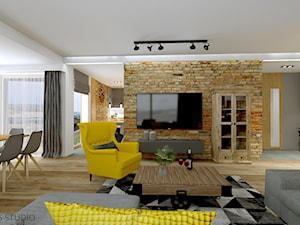 Loftowy salon - zdjęcie od PROFES STUDIO Sylwia Fabjan-Jaros -Architekt wnętrz