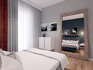 Projekt Mieszkania w stylu nowoczesno-industrialnym - Średnia czarna szara sypialnia, styl industrialny - zdjęcie od PIKA DESIGN