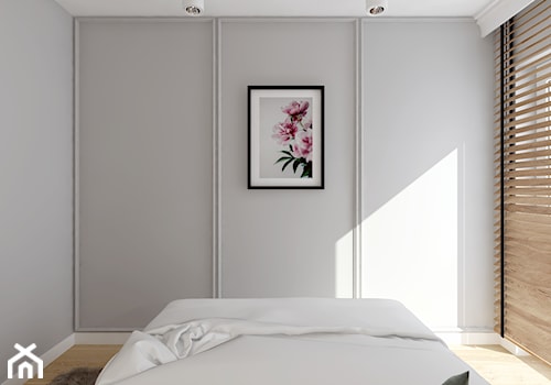Flat Flowers - Mała szara sypialnia, styl skandynawski - zdjęcie od PIKA DESIGN