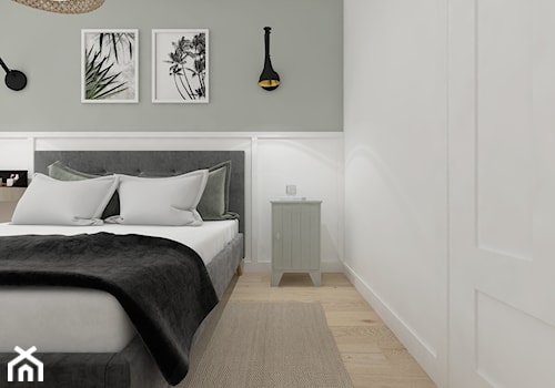 Sage - Średnia biała szara sypialnia, styl skandynawski - zdjęcie od PIKA DESIGN