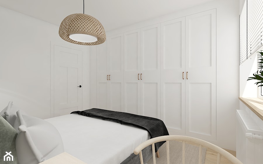 Sage - Średnia biała sypialnia, styl skandynawski - zdjęcie od PIKA DESIGN