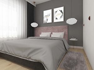 W pudrowym różu - Średnia szara sypialnia, styl nowoczesny - zdjęcie od PIKA DESIGN