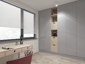 Małe szare biuro, styl skandynawski - zdjęcie od PIKA DESIGN