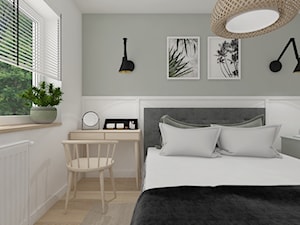 Sage - Średnia biała szara sypialnia, styl skandynawski - zdjęcie od PIKA DESIGN