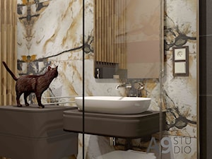 Łazienka ze składanymi drzwiami prysznicowymi - zdjęcie od Aneta Socha A9 Studio