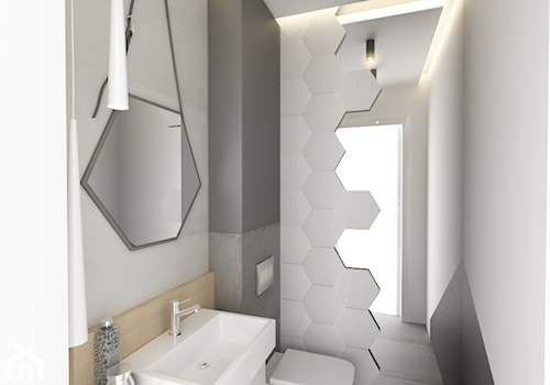 elegancki dom - Średnia z punktowym oświetleniem łazienka z oknem, styl nowoczesny - zdjęcie od tarna design studio