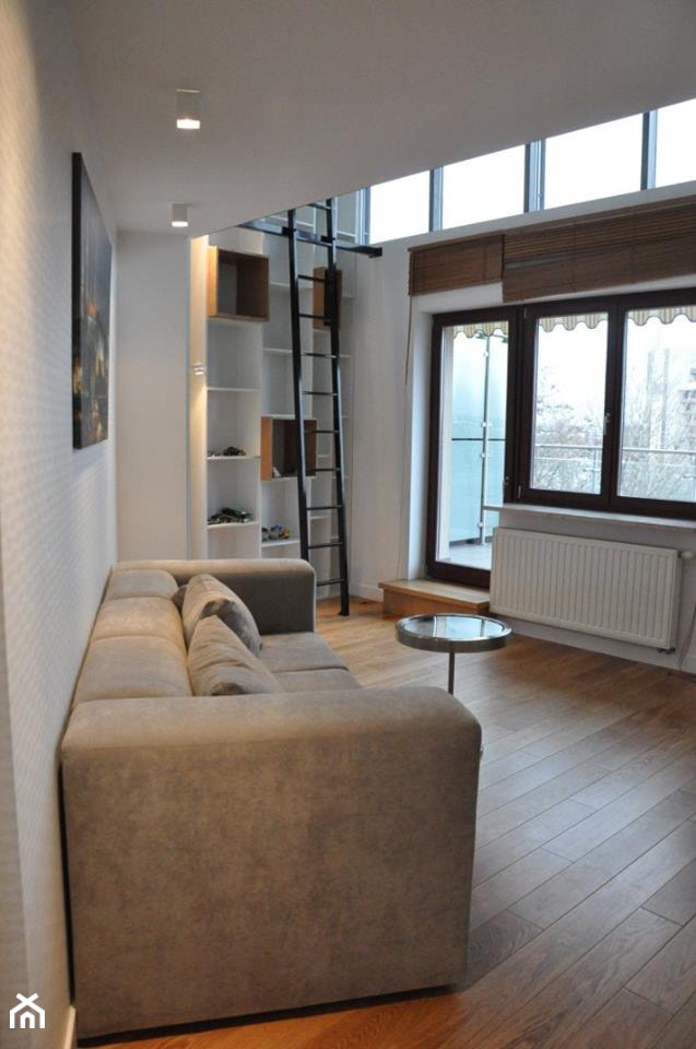 apartament 200m2 Kraków Podgórze - Średnie w osobnym pomieszczeniu z sofą białe biuro, styl nowoczesny - zdjęcie od tarna design studio