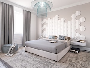 różne - Duża beżowa biała sypialnia, styl nowoczesny - zdjęcie od Ada Wrońska