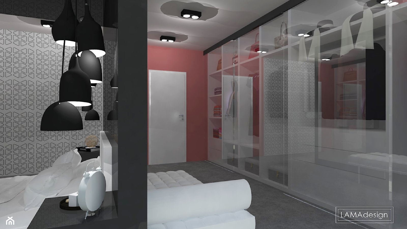 Sypialnia z garderobą - zdjęcie od LAMAdesign - Homebook