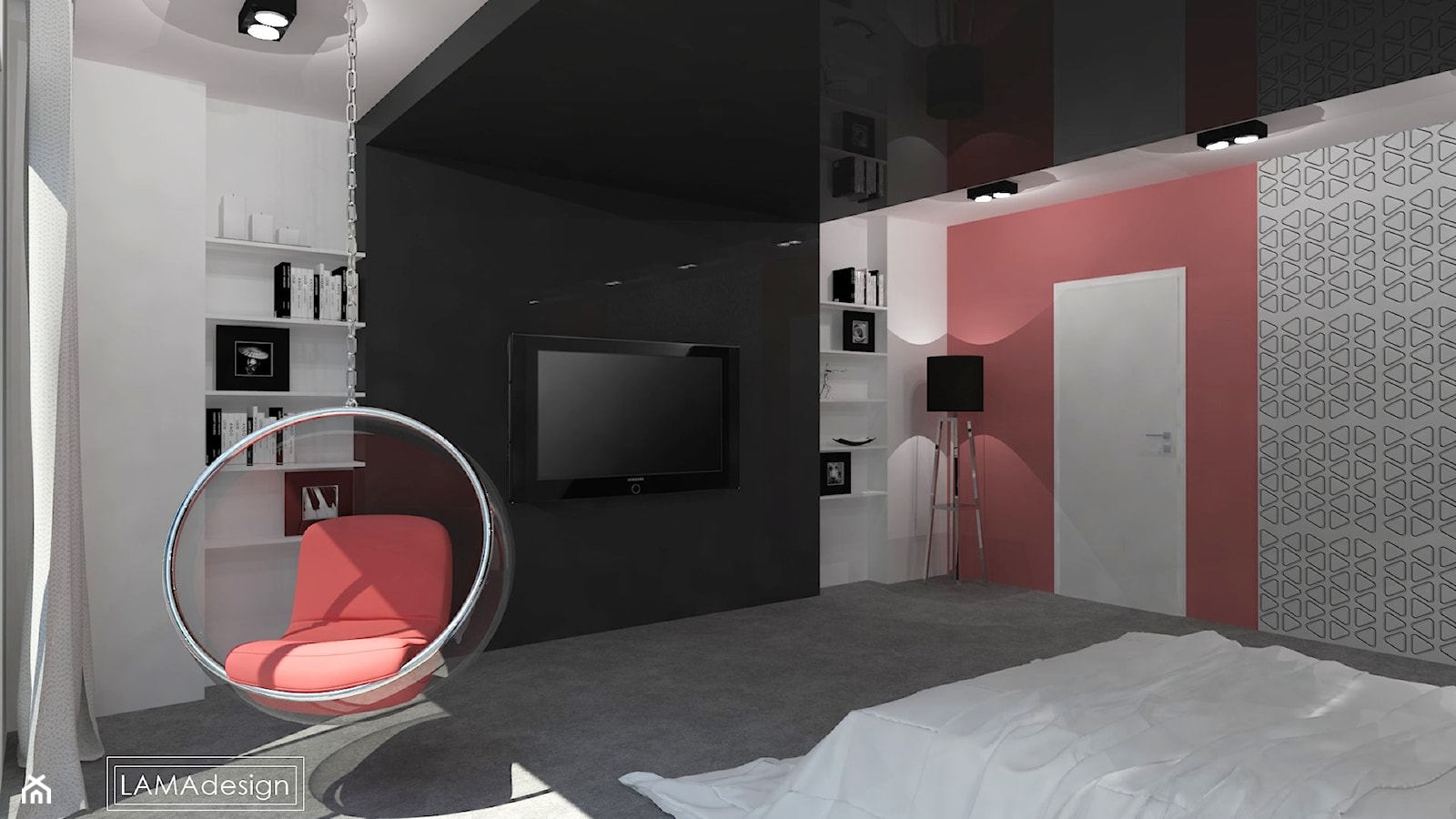 Sypialnia z garderobą - zdjęcie od LAMAdesign - Homebook
