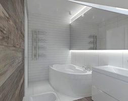 Łazienka w bieli i drewnie - zdjęcie od LAMAdesign - Homebook