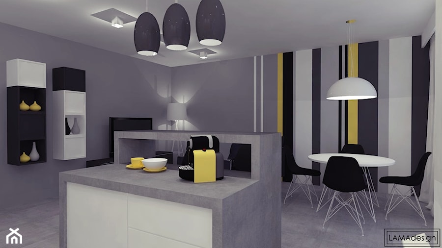 Salon z kuchnią - zdjęcie od LAMAdesign