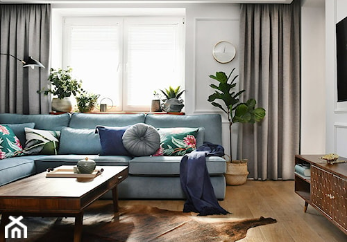 Mieszkanie 60m2 - Średni biały salon, styl skandynawski - zdjęcie od MaNaZa