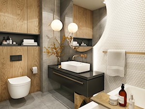Łazienka Plaster Miodu - Średnia z lustrem łazienka, styl nowoczesny - zdjęcie od MaNaZa