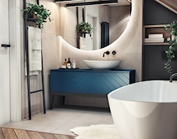Łazienka na poddaszu - Średnia na poddaszu z lustrem łazienka z oknem, styl nowoczesny - zdjęcie od MaNaZa - Homebook