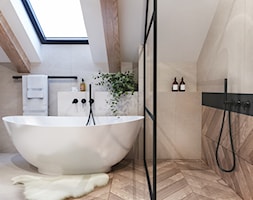 Łazienka na poddaszu - Średnia na poddaszu łazienka z oknem, styl nowoczesny - zdjęcie od MaNaZa - Homebook